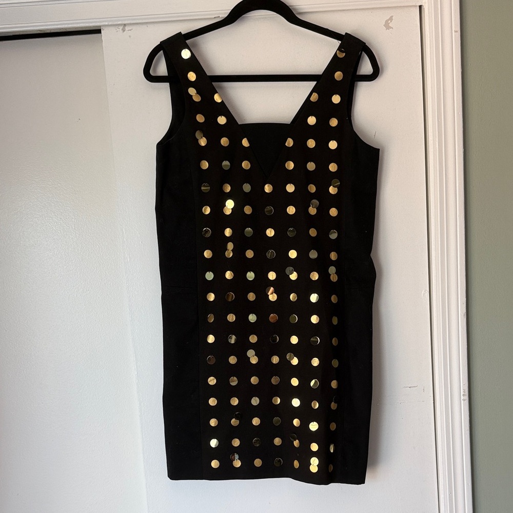 Kate Spade Black Mini Dress with Gold Polka Dots – Women’s Size 6
